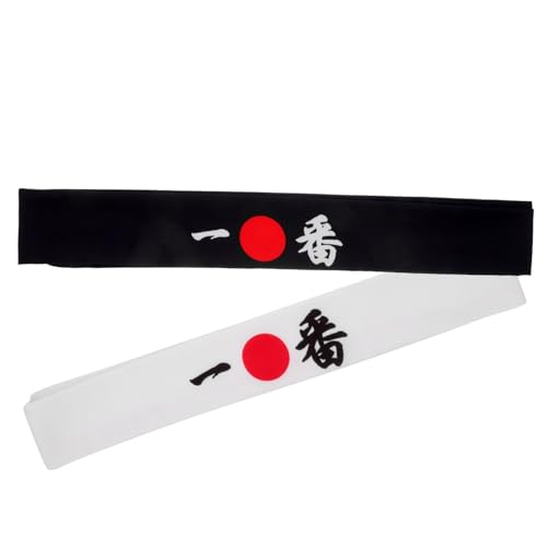 OSOLADY 2stücke Japanisches Stirnband Im Samurai-stil Für Herren Karate-training Kochen Fitness Und Kostüme Strapazierfähig Vielseitig Einsetzbar von OSOLADY