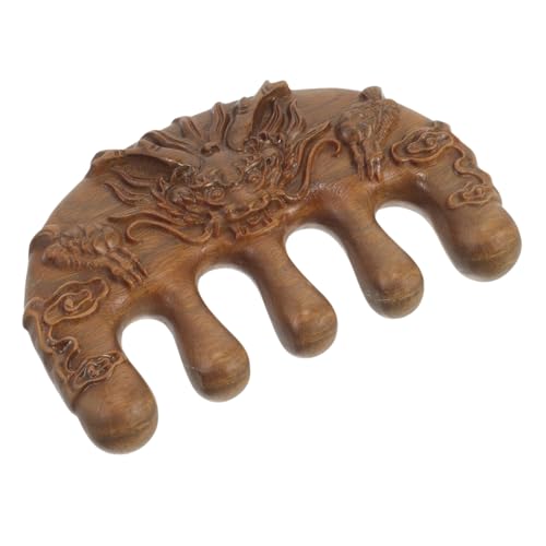 OSOLADY Grüner Sandelholz-kamm Für Kopfhautmassage Breitzahniger Holzkamm Doppelseitiges Kunstvoll Geschnitztes Design Für Haarentwirrung Und Tägliche Anwendung Für Frauen Und Männer von OSOLADY