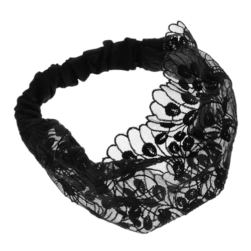 OSOLADY Spitzen-stirnband Für Damen Breites Banddesign Anti-rutsch-funktion Elegante Blumenspitze Weiche Materialien Vielseitig Einsetzbar Für Gesichtswaschung Und Hautpflege von OSOLADY