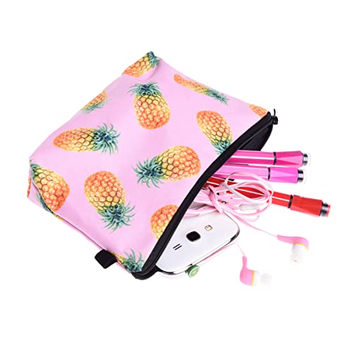 OSOLADY Ananas-Print Kosmetiktasche Tragbare Reisetasche Für Make-up Und Toilettenartikel Aufbewahrungstasche Für Frauen Und Mädchen Geeignet Für Reisen Urlaub Camping Und Outdoor-aktivitä von OSOLADY
