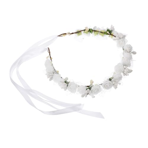 OSOLADY Blumenkranz Für Frauen Elegante Haarkrone Mit Satinband Für Hochzeiten Abschlussbälle Und Besondere Anlässe Für Braut Und Brautjungfern von OSOLADY