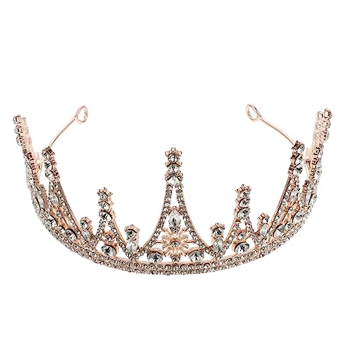 OSOLADY Krone Haarband Rosa Gold Geburtstags Haarschmuck für Mädchen Fotorequisit für Partys und Besondere Anlässe von OSOLADY