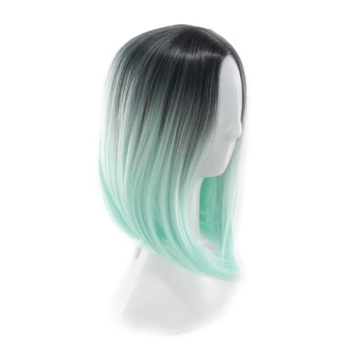 OSOLADY Bob-perücke Damen Farbverlauf Haar Cosplay Perücke Kunsthaar Kurzhaar Perücke Hochtemperatur Glatte Party Kostüm Alltag Waschbar von OSOLADY