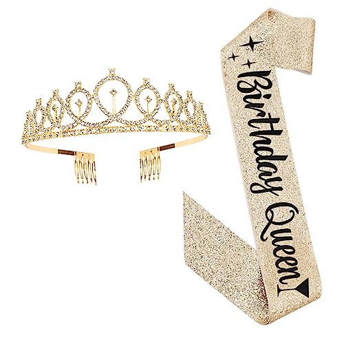 OSOLADY Mädchen Geburtstagskrone Mit Schärpe Dekorative Tiara Und Gürtel Für Fotografie Requisiten Und Partys Für Geburtstagsfeiern Und Besondere Anlässe OSOLADY Mädchen Geburtstagskrone Mit Schärpe Dekorative Tiara Und Gürtel Für Fotografie Requisiten Und Partys Für Geburtstagsfeiern Und Besondere Anlässe von OSOLADY