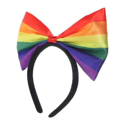 OSOLADY Pride Rainbow Bowknot Stirnband Für Und Männer Elastisches Buntes Haaraccessoire Für Feiertage Festivals Und Partys Bequem Und von OSOLADY
