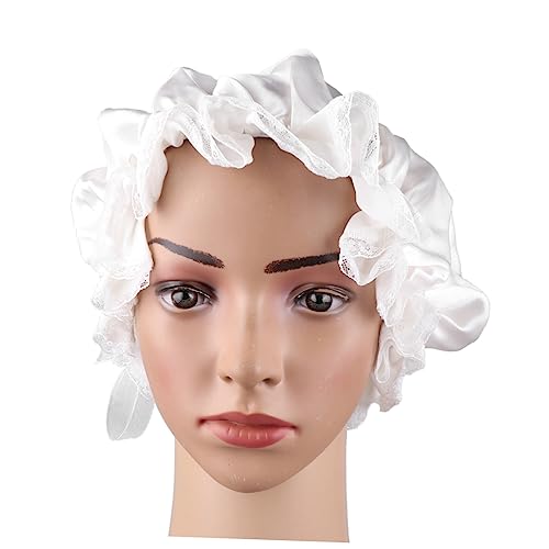 OSOLADY Seidenhaube Für Damen Elastische Schlafmütze Aus Seide Zum Schutz Der Frisur Für Nachtgebrauch Und Beim Duschen Atmungsaktiv Und Geräumig Weiß von OSOLADY