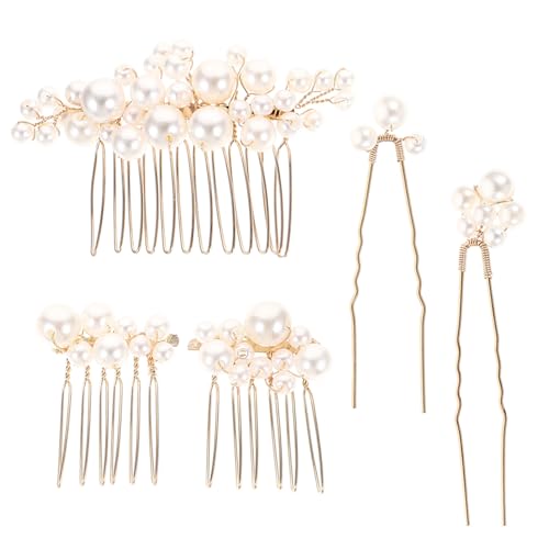 OSOLADY Perlen Haarteil Für Hochzeit Braut Haarnadel Haarkämme Teen Mädchen Kopfschmuck Hochzeitshaarschmuck Metall Und Perlen Accessoires Für Damen von OSOLADY