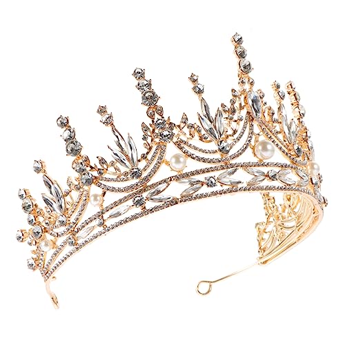 OSOLADY Perlen Tiara Braut Haarreif mit Strass Perlen Leichtes Komfortables Diadem für Hochzeit Damen Kopfbedeckung Langlebiges Brautschmuck Accessoire von OSOLADY