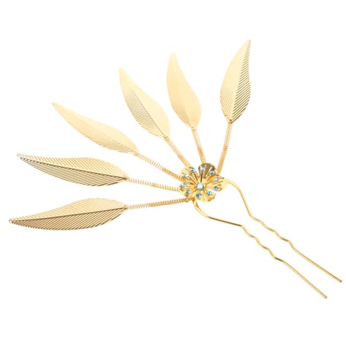 OSOLADY Vintage Haarschmuck Mit Pfauenblatt-design Eleganter Haarkamm Für Hochzeiten Partys Und Besondere Anlässe Goldene Haarspange Für Damen Klassischer Haarknotenaccessoire von OSOLADY