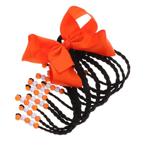 OSOLADY Mädchen Ponytail Haarverlängerung Mit Schleife Farbenfrohe Perlen Und Zöpfe Stylisches Haarschmuck-accessoire Für Junge Mädchen Für Partys Schule Und Alltägliche Nutzung von OSOLADY