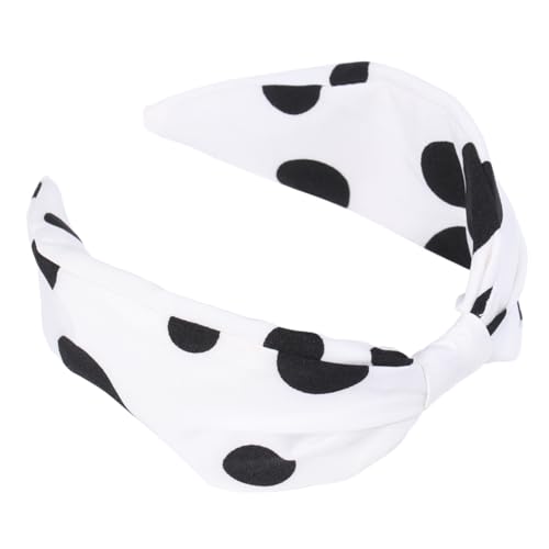 OSOLADY Knoten Haarband für Damen Breitkrempiger Haarreif aus Baumwolle im Wellen Dot Design Modisches Haaraccessoire für Alltag und Freizeit Vielseitig Einsetzbar Rutschfestes Stirnband von OSOLADY