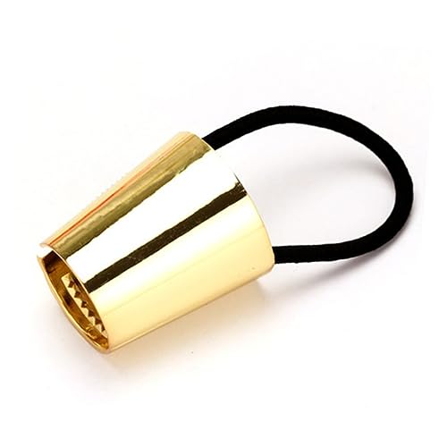 OSOLADY Punk Pferdeschwanzhalter Metall Haarband Gold 42x38mm Elastisch Für Mädchen Frauen von OSOLADY