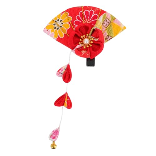 OSOLADY Quastenkopfschmuck Haarspangen frauen Bußgeld Hochzeit bunt haarschmuck Haarspange für Frauen Haarnadeln für Frauen Bettwäsche aus Baumwolle rot von OSOLADY