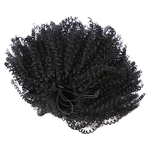 OSOLADY Realistische Kurze Afro Haarperücke mit Pferdeschwanz Synthetische Haarverlängerungen für Damen für Stylische Looks Schwarz OSOLADY Realistische Kurze Afro Haarperücke mit Pferdeschwanz Synthetische Haarverlängerungen für Damen für Stylische Looks Schwarz von OSOLADY