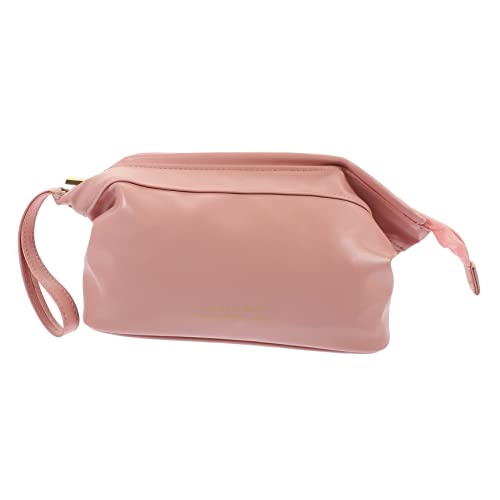 OSOLADY Reise-Kosmetiktasche Für Damen Geräumige Pu Kulturbeutel Mit Zipper Tragbare Make-up Tasche in Rosé Für Fitness Reisen Und Camping Vielseitige Aufbewahrung Für Kosmetik Und Schulbe von OSOLADY