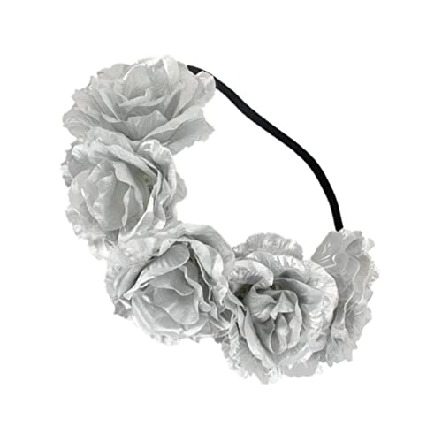 OSOLADY Haarband Mit Blumen Modisches Headdress Für Partys Festivals Und Hochzeiten Dekoratives Accessoire Für Frauen Und Mädchen Silber von OSOLADY