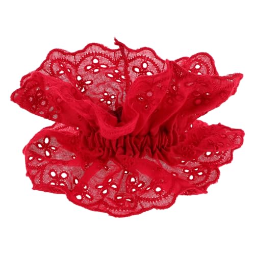 OSOLADY Rote Spitzen Haargummis Elastisch Starker Vielseitig Damen Haarschmuck Zopfgummi Ponytail Frisuren Zubehör für Alltag und Fest von OSOLADY
