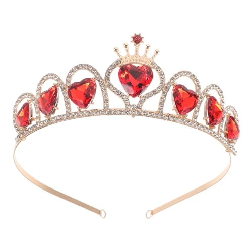 OSOLADY Kopfschmuck Frauen Strass Haar Krone Braut Hochzeit Kopfbedeckung Schmuck Für Festlich Anlässe Retro Rot Design von OSOLADY