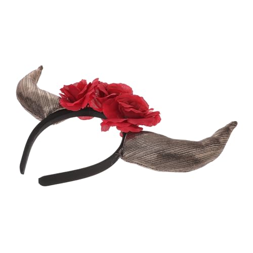 OSOLADY Rotes Horn Haarreif mit Rosen Blumen Kranz Festival Kopfschmuck für Day Of The Dead Kostüm Party Cosplay und Themenfeiern OSOLADY Rotes Horn Haarreif mit Rosen Blumen Kranz Festival Kopfschmuck für Day Of The Dead Kostüm Party Cosplay und Themenfeiern von OSOLADY