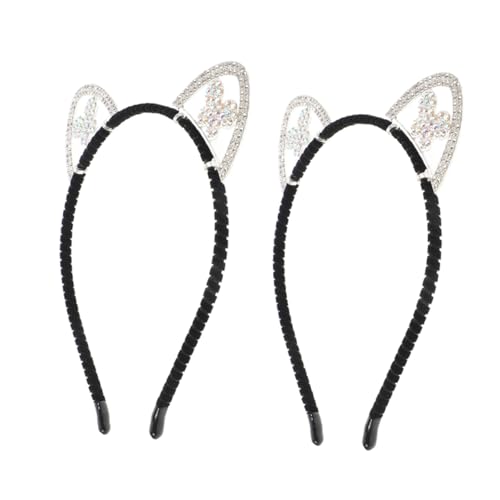 OSOLADY 3stücke Teiliges Katzenohren Stirnband Mit Glitzersteinen Süße Haaraccessoires Für Frauen Für Halloween Cosplay Und Kostümpartys von OSOLADY