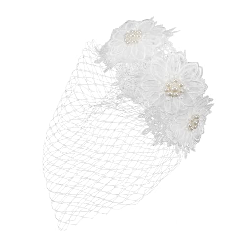 OSOLADY Netzschleier-stirnband Für Frauen Spitzenblumenstickerei Vogelkäfig-schleier Kopfbedeckung Für Hochzeit Teeparty Kostümzubehör Weich Und Bequem von OSOLADY