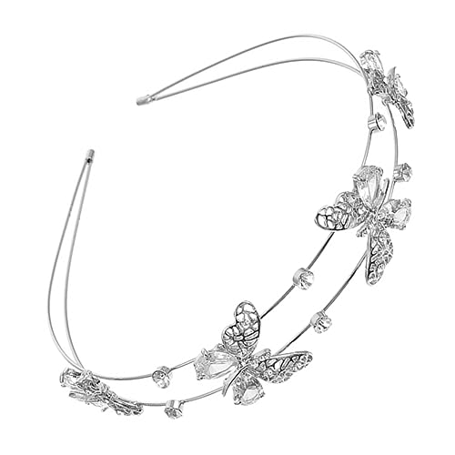 OSOLADY Doppelband-kopfbedeckung Strass-haarband Schicke Stirnbänder Eleganter Party-kopfschmuck Haarreifen Für Besondere Anlässe von OSOLADY