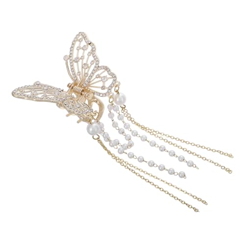 OSOLADY Schmetterlings Haarspange aus Metall mit Strass Langlebig für Dickes und Dünnes Haar Haarklammer mit Quastenanhänger für Damen und Mädchen von OSOLADY