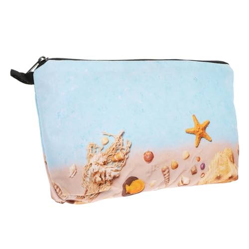 OSOLADY Kosmetiktasche Für Damen Kleine Reisetasche Für Make-up Und Toilettenartikel Wasserabweisend Mit Einfachem Reißverschluss Für Reisen Und Alltag Stylisches Design Meeresmotiv von OSOLADY