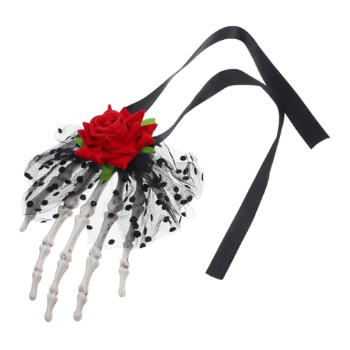 OSOLADY Gothic Haarspange Skelett Hand Für Halloween Kreative Blumen Haarklammer Für Mädchen Für Gruselpartys Und Besondere Anlässe von OSOLADY