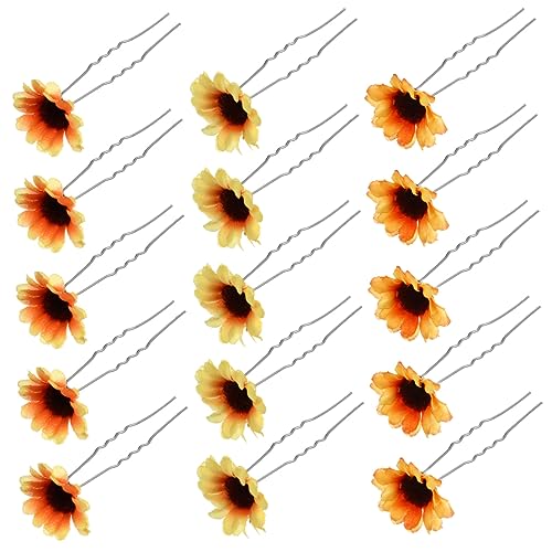 OSOLADY Sonnenblumen Haar Clips 15 Stücke Selbstgemacht Haarnadeln Blumenanhänger für Damen Haarschmuck für Festivals und Dekoration OSOLADY Sonnenblumen Haar Clips 15 Stücke Selbstgemacht Haarnadeln Blumenanhänger für Damen Haarschmuck für Festivals und Dekoration von OSOLADY