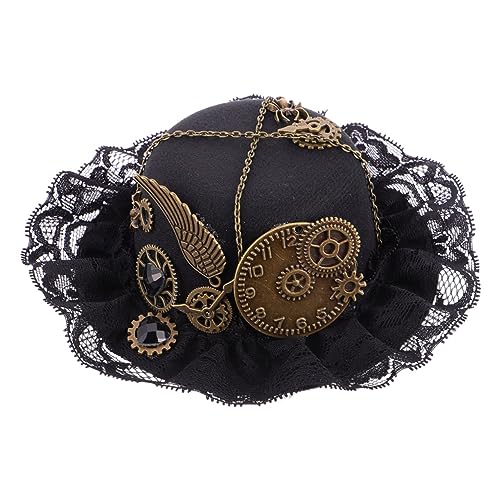 OSOLADY Steampunk Haarspange Kleines Hut Accessoire aus Leichtem Kunststoff Leuchtendes Design Bequemer Sicherer Haarschmuck für Damen Retro Vintage Look Kostümzubehör von OSOLADY