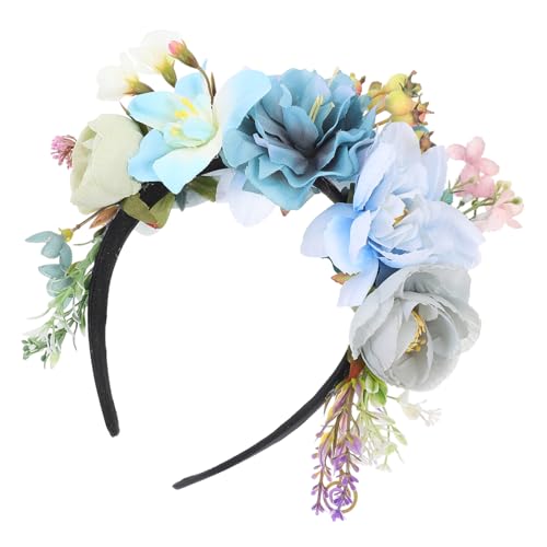 OSOLADY Stirnband Für Party Blumen Mode Seide Stirnbänder Zubehör Haarband Bögen Haarbänder Frauen Braut Valentinstag Kopfschmuck Blue Stoff von OSOLADY