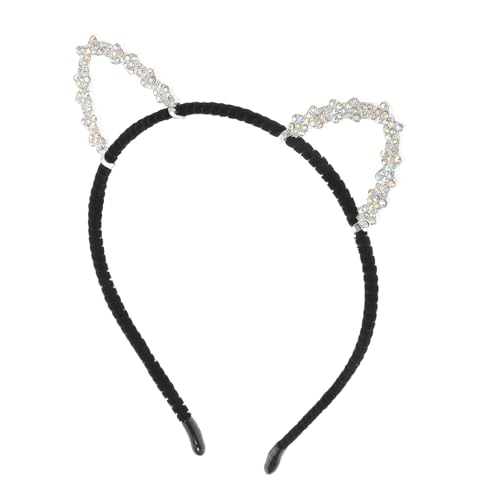 OSOLADY Katzenohren-stirnband Mit Strass Für Party Cosplay Halloween Stirnband Mit Katzenohren Haarreif Für Katzenkostüm Zootier-dekoration Kopfschmuck Für Mädchen Junge Mädchen von OSOLADY