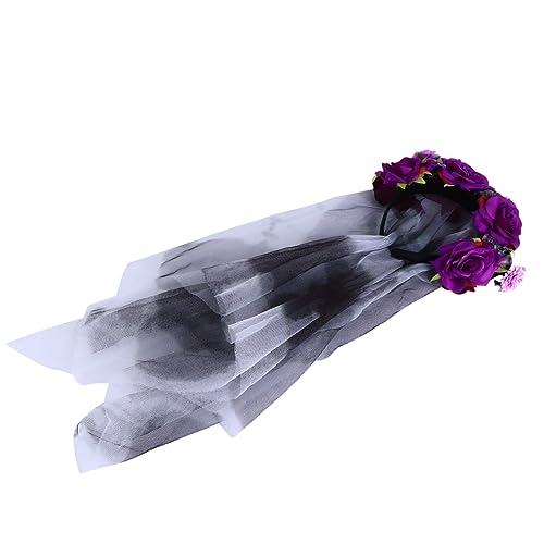 OSOLADY Skull Und Haarreif Für Halloween Einzigartiger Kopfschmuck Mit Blühenden Rosen Für Kostüme Für Karneval Und Cosplay Veranstaltungen Auffälliger Haarschmuck Für Damen von OSOLADY