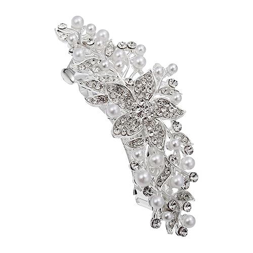 OSOLADY Strass Haarnadel mit Perlen Haarspange für Damen Blumen Haarschmuck für Festliche Anlässe Kopfschmuck von OSOLADY