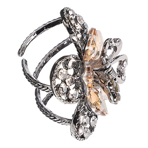 OSOLADY Vintage Strass Haarklammer Für Mädchen Blumen Haarspange Für Dünnes Haar Champagnerfarbene Haarklammer Für Partys Und Alltag Mit Strasssteinen von OSOLADY