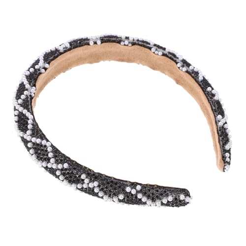 OSOLADY Rhinestone Perlen Stirnband Für Damen Breiter Haarschmuck Elegantes Accessoire Für Verschiedene Anlässe Rutschfest Und Bequem Für Outdoor-aktivitäten Und Alltagslooks von OSOLADY