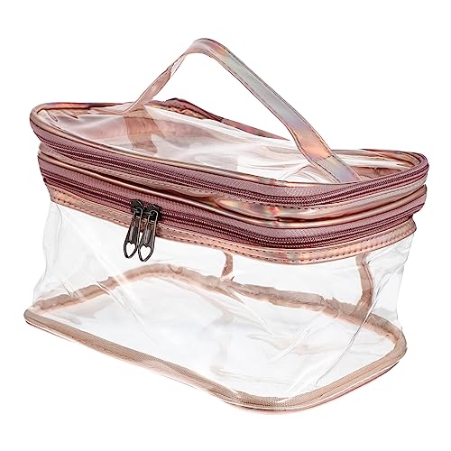 OSOLADY Transparente Doppellagige wasserdichte Kosmetiktasche mit Tragegriff Tragbare Make up Aufbewahrungstasche für Reise und Alltag Multifunktionaler Kulturbeutel für Damen als Trip OSOLADY Transparente Doppellagige wasserdichte Kosmetiktasche mit Tragegriff Tragbare Make up Aufbewahrungstasche für Reise und Alltag Multifunktionaler Kulturbeutel für Damen als Trip von OSOLADY