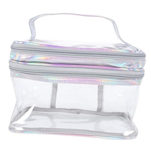 OSOLADY Transparente Tasche, Doppellagige Make-up-Reisetasche, Großer Kosmetik-Organizer, Tragbare Tragetasche Mit Griff OSOLADY Transparente Tasche, Doppellagige Make-up-Reisetasche, Großer Kosmetik-Organizer, Tragbare Tragetasche Mit Griff von OSOLADY