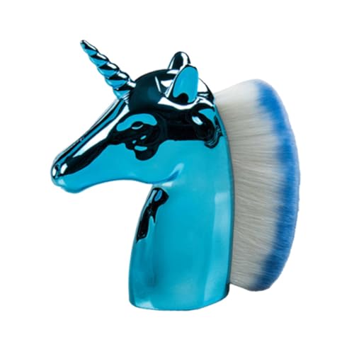 OSOLADY Unicorn Design Makeup Pinsel Für Frauen Cartoon Wangenpinsel Foundation Pinsel Mit Blauem Griff Und Tasche Für Täglichen Und Professionellen Einsatz von OSOLADY