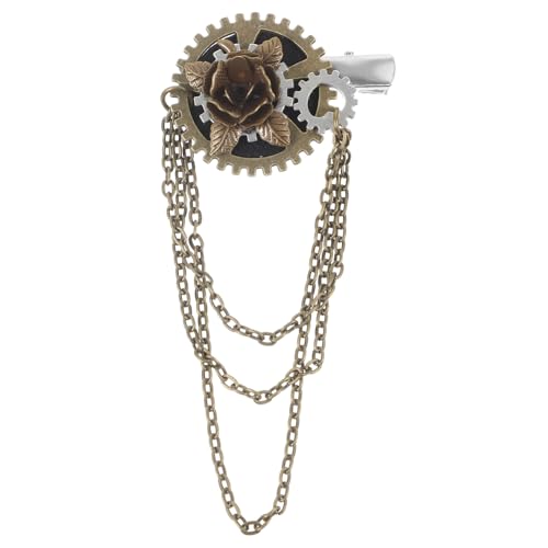 OSOLADY Vintage Steampunk Haarklammer Mit Zahnrädern Retro Doppelverwendung Haarspange Für Damen Elegant Und Vielseitig Als Brosche Oder Haarschmuck Für Partys Und Besondere Anlässe von OSOLADY