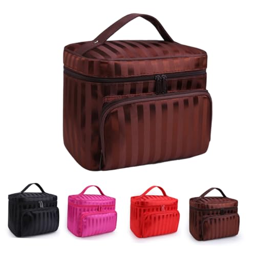OSOLADY Wasserfeste Kosmetiktasche Mit Großem Fassungsvermögen Reißverschluss Stilvolles Karomuster Für Reisen Make-up-Organizer Für Damen Leichte Und Kompakte Kulturtasche Für von OSOLADY