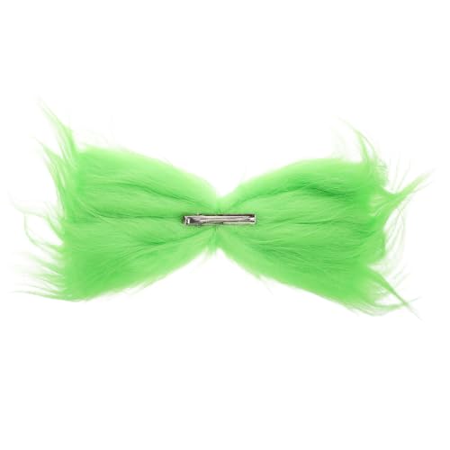OSOLADY Weihnachtlicher Furry Haarspangenclip Grüner Kunstfell-haarclip Für Frauen Festliche Accessoires Für Weihnachten Cosplay Partys Und Auftritte Komfortabel Und Sicher Zu Tragen von OSOLADY