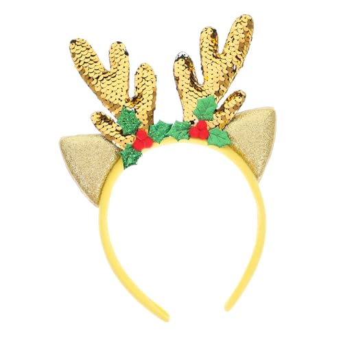 OSOLADY Hirsch-stirnband Weihnachts-haarreif Mit Weihnachtsgeweih Elchhaar Für Partys Weihnachten Für Jungen Und Mädchen Zufällige Farbe von OSOLADY