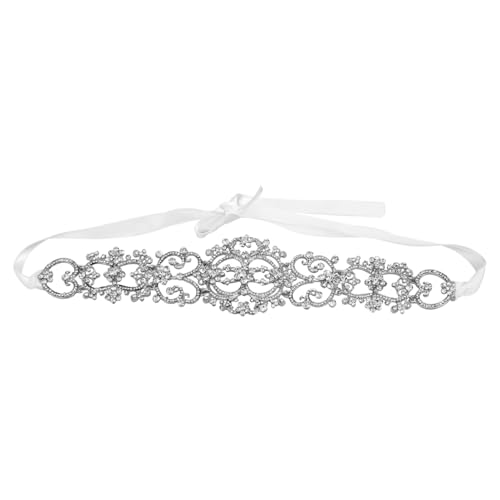 OSOLADY Rhinestone Braut Stirnband Aus Elegantes Haarschmuck-accessoire Für Hochzeiten Dekoratives Haarband Für Bräute Und Brautjungfern Silberfarben Stilvoll Und Langlebig Für von OSOLADY