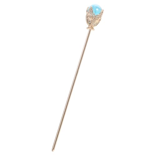 OSOLADY grüne Haarnadelkurve Haarschmuck Haarstab-Brötchen Braut Haarkamm Frauenhaarstock Metall Haarstab Chinesischer Haarstab Haarstäbchen für Brötchen Retro-Haarstab Zinklegierung Blue von OSOLADY