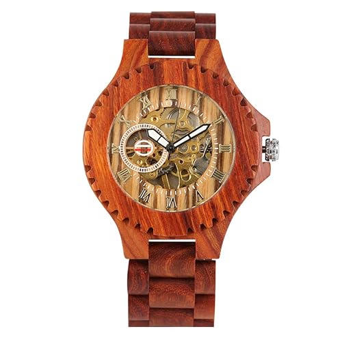 OSOLVE Lederarmband Luxus Rot Holz Mechanische Uhr Herren Automatik Selbstaufzug Holz Armreif Herrenuhr Römische Ziffern Display Uhr Geschenk Männlich OSOLVE Lederarmband Luxus Rot Holz Mechanische Uhr Herren Automatik Selbstaufzug Holz Armreif Herrenuhr Römische Ziffern Display Uhr Geschenk Männlich von OSOLVE
