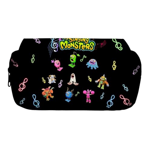 OSRDFV My Singing Monsters Fashion Stationery Pencil Case Expandable Pen Bag Cartoon Stationary Supplies with Zippers Girls Boys and Adults, My Singing Monsters Federmäppchen – 08, Kosmetikkoffer von OSRDFV