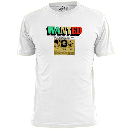 Mens Jacob Miller Wanted Reggae T Shirt Weed Spliff Ganja WhiteXL Mens Jacob Miller Wanted Reggae T Shirt Weed Spliff Ganja WhiteXL von OSSMHP