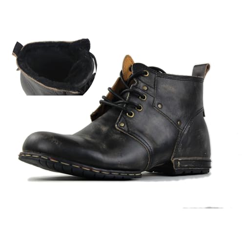 OSSTONE Winter Schwarz Herren leder fleece inside chukkastiefel Worker biker boots-motorrad-leder-schuhe für Schnürstiefeletten boots OS-6015-2-fleece-black-7.5-US-R OSSTONE Winter Schwarz Herren leder fleece inside chukkastiefel Worker biker boots-motorrad-leder-schuhe für Schnürstiefeletten boots OS-6015-2-fleece-black-7.5-US-R von OSSTONE